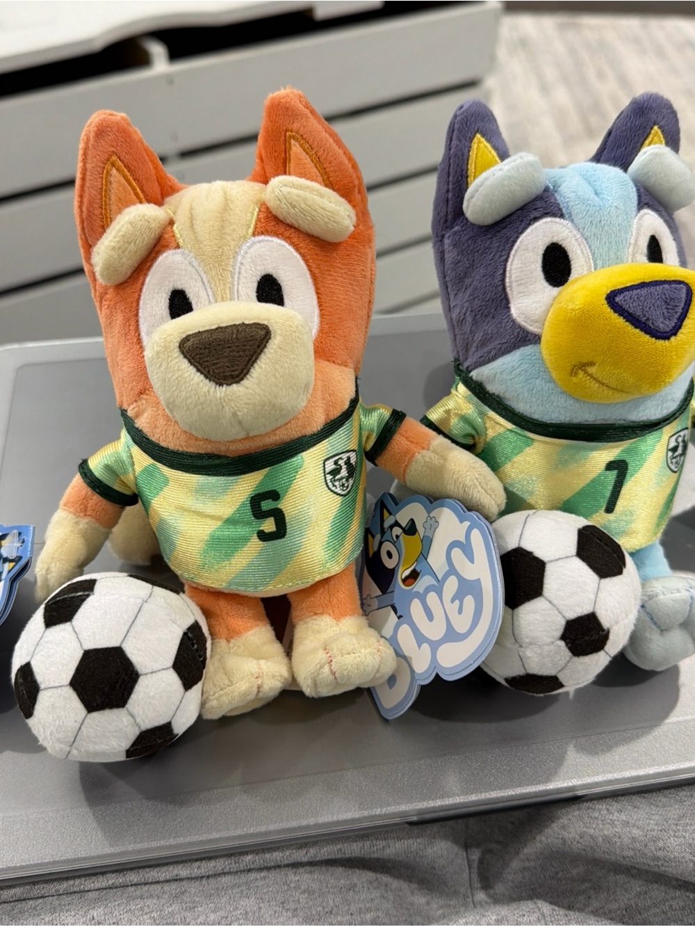 Bluey soccer Plush Toy - Bluey & Bingo - Kids Toys lot of 2